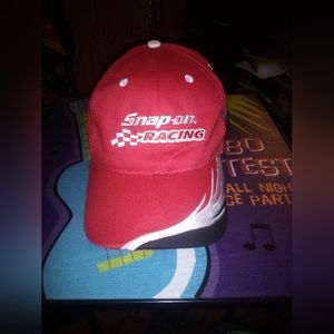 AMC  SNAP ON TOOLS ADJUSTABLE SNAPBACK HAT BLACK RED LOGO RACING FLAG